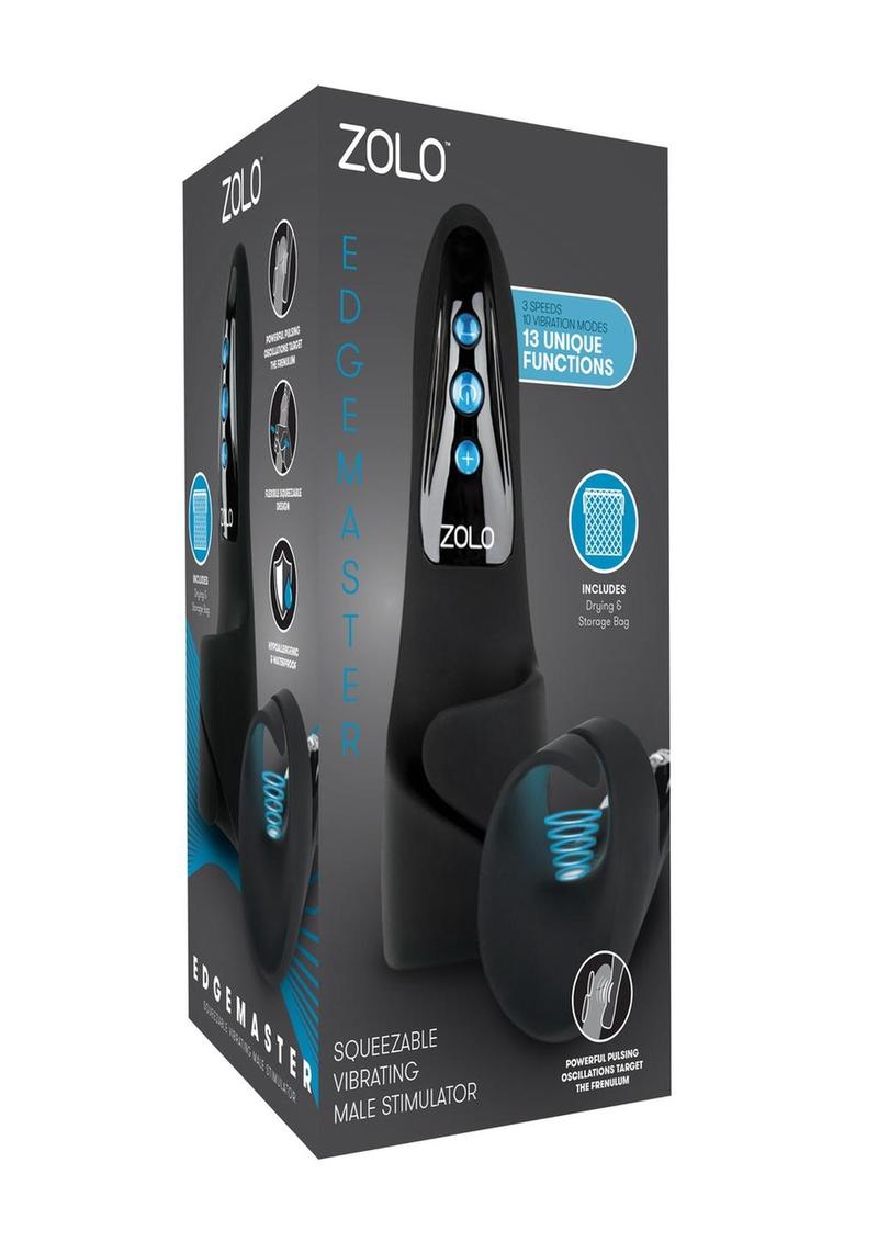Load image into Gallery viewer, ZOLO Edgemaster Silicone Rechargeable Vibrating Masturbator - Black
