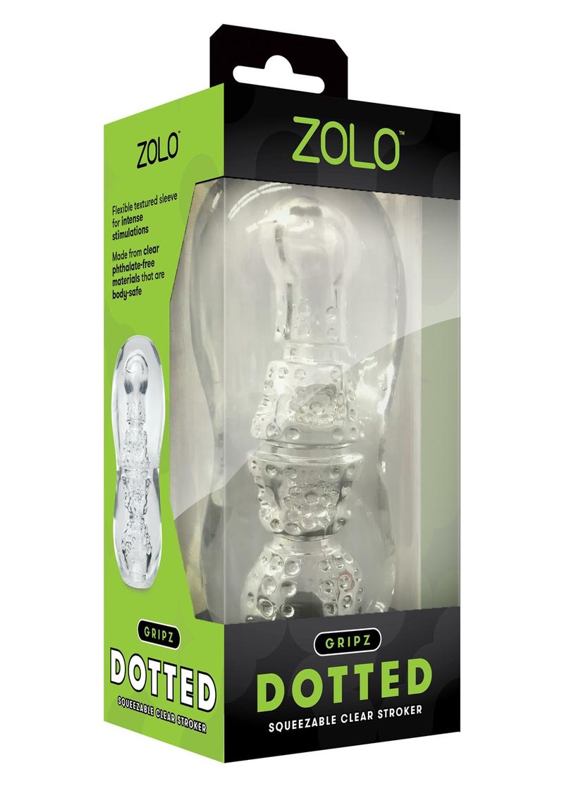 Load image into Gallery viewer, ZOLO Gripz Dotted Stroker Masturbator - Clear
