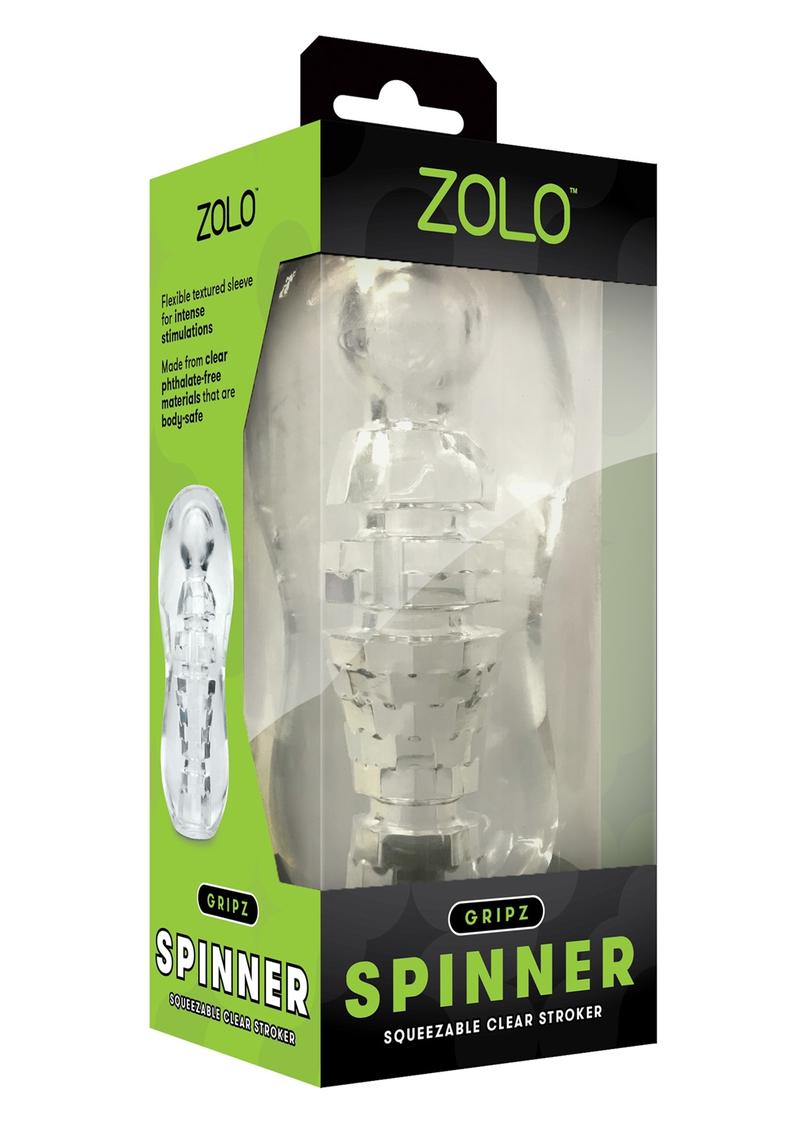 Load image into Gallery viewer, ZOLO Gripz Spinner Stroker Masturbator - Clear
