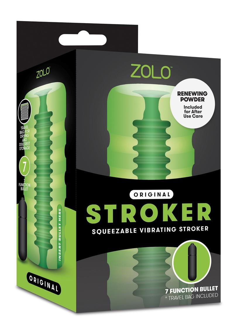 Load image into Gallery viewer, ZOLO Original Stroker Squeezable Vibrating Masturbator with Bullet - Green
