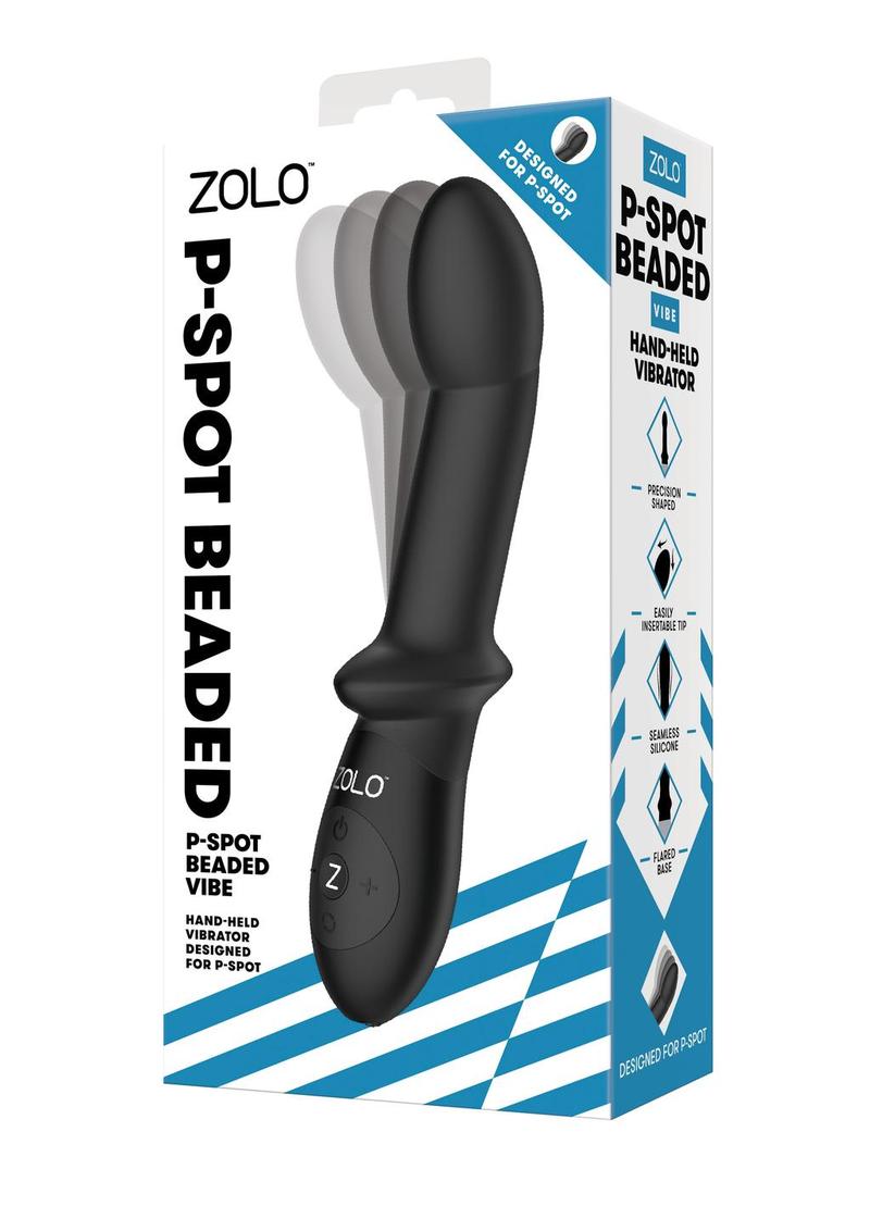 Load image into Gallery viewer, ZOLO P-Spot Beaded Silicone Rechargeable Anal Vibrator - Black
