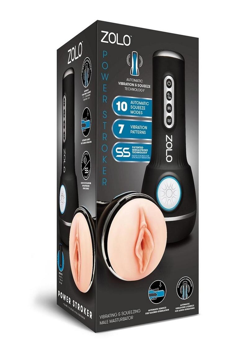 Load image into Gallery viewer, ZOLO Power Stroker Rechargeable Silicone Masturbator - Black
