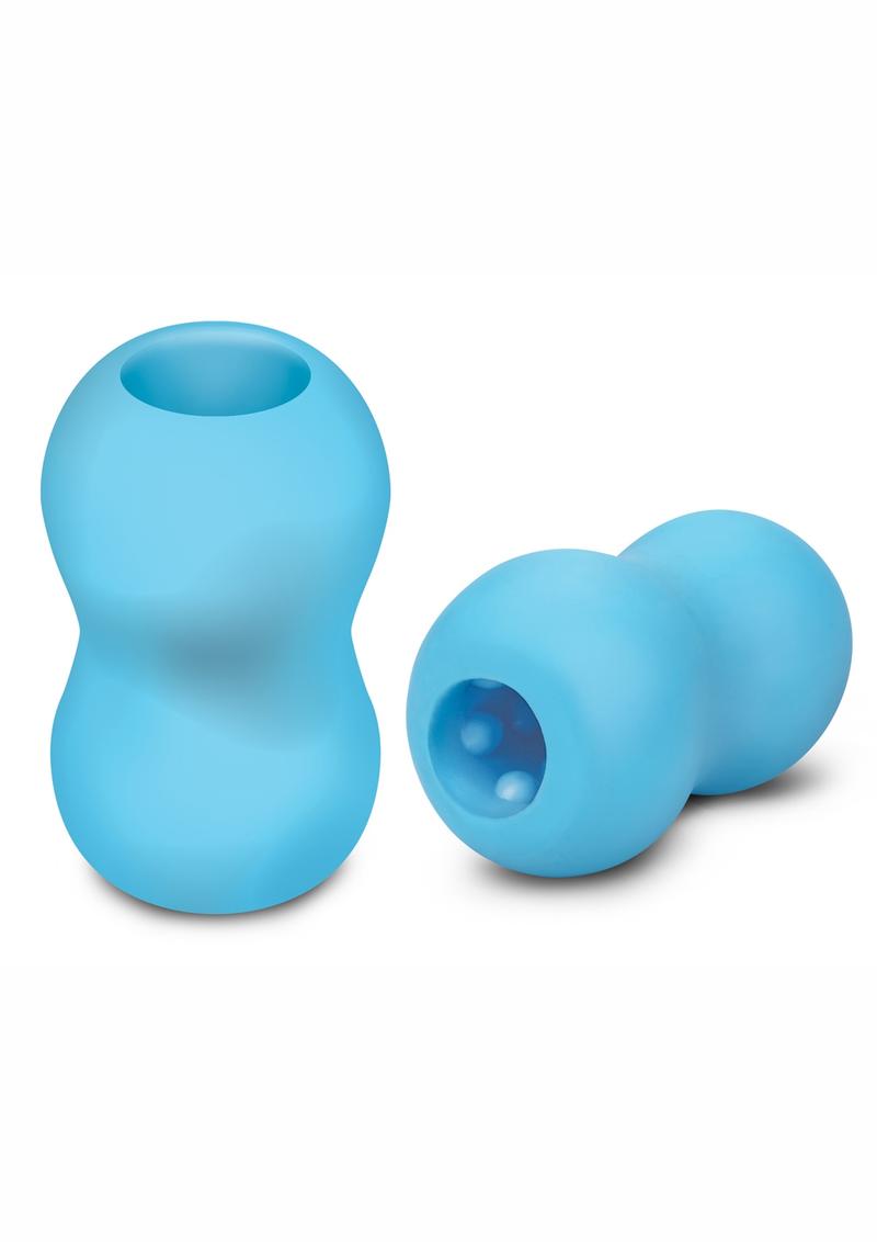 Load image into Gallery viewer, ZOLO Squeezable Mini Double Bubble Masturbator - Blue
