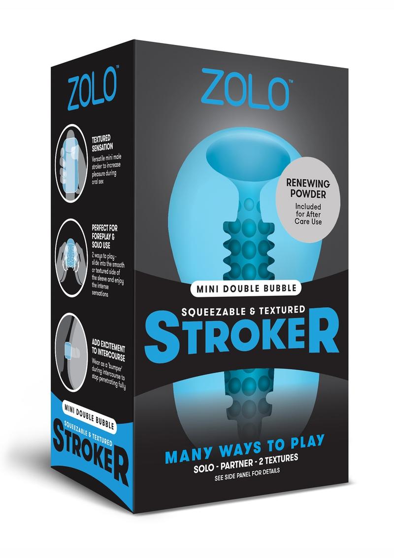 Load image into Gallery viewer, ZOLO Squeezable Mini Double Bubble Masturbator - Blue
