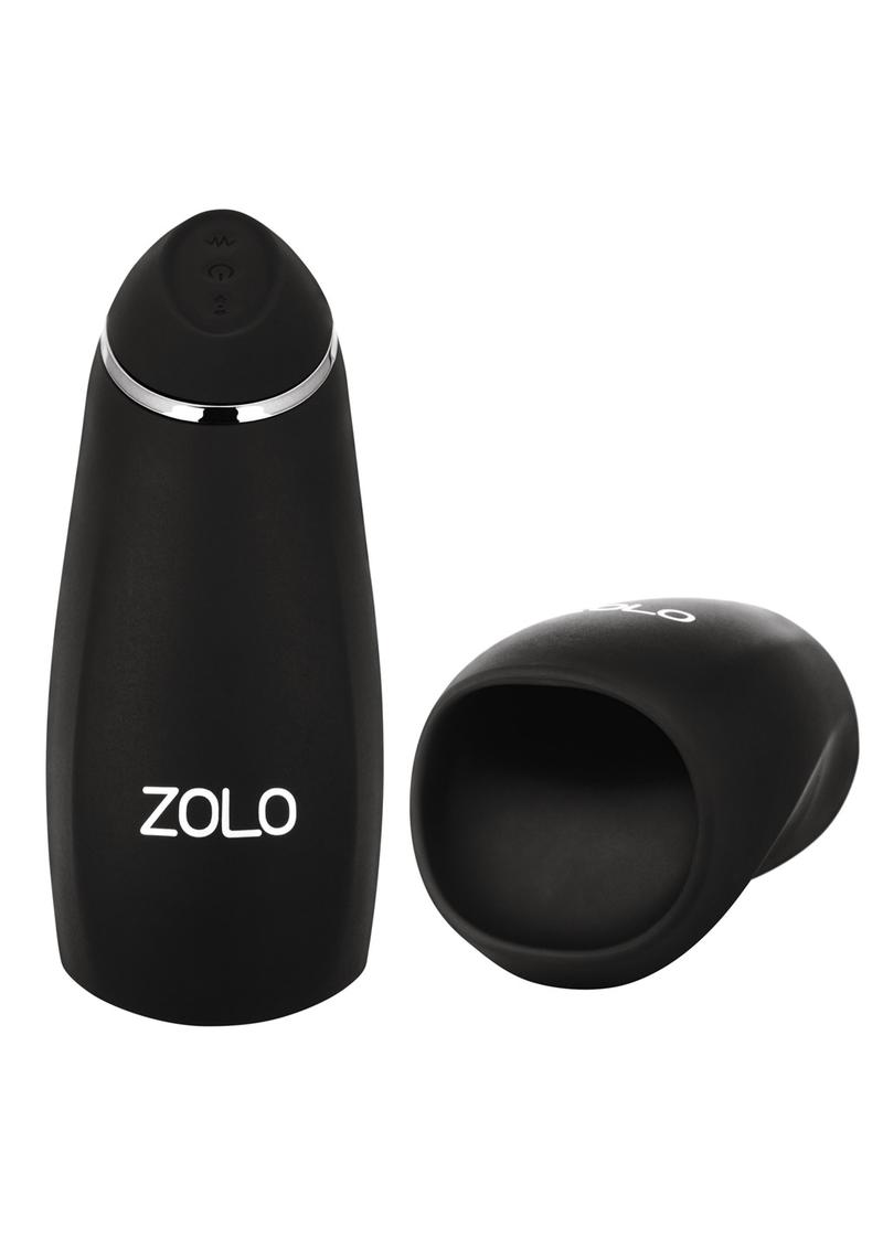 Load image into Gallery viewer, ZOLO Stickshift Squeezable Vibrating and Thrusting Rechargeable Male Stimulator - Black/Silver
