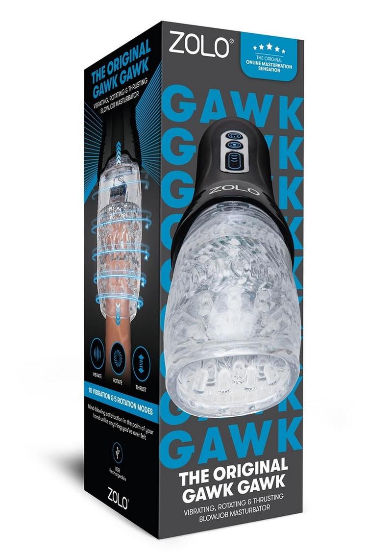 Load image into Gallery viewer, ZOLO The Original Gawk Gawk Rechargeable Silicone Vibrating Deep Throat Blowjob Masturbator - Black
